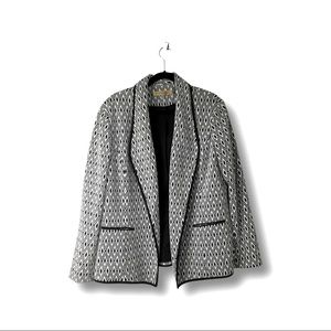 Nipon Boutique Black and White Geometric Blazer